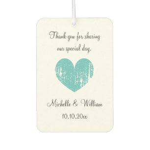 Custom wedding thank you favour car air freshener