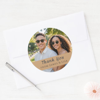 custom Wedding Thank You Single Photo Sticker