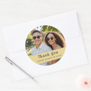 custom Wedding Thank You Single Photo Sticker