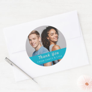 custom Wedding Thank You Single Photo Sticker