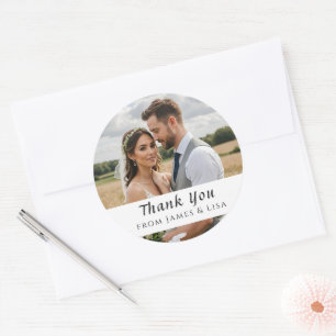 custom Wedding Thank You Single Photo Sticker