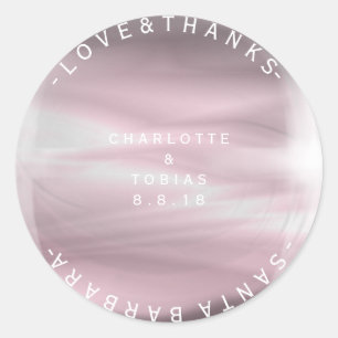 Custom Wedding Thanks Lilac Purple Lavender Glass Classic Round Sticker