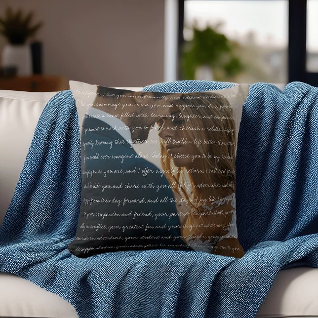 Custom Wedding Vow & Photo Cushion (Creator Uploaded)