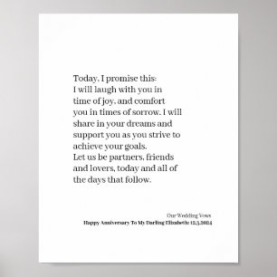 Custom Wedding Vow Poster