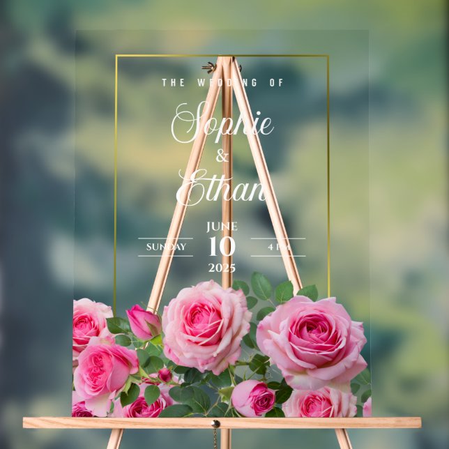 Custom Wedding Welcome Acrylic Sign (Neutral)