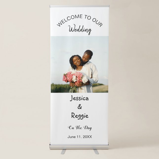 Custom Wedding Welcome Custom Roll Up Stand Retractable Banner (Front)
