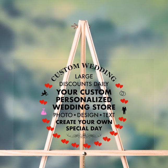 Custom Wedding Welcome Sign 12" x 18" Acrylic (Neutral)