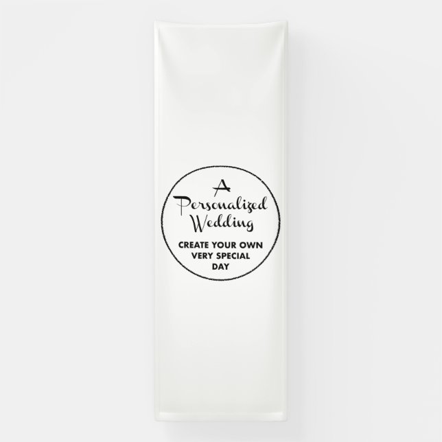 Custom Wedding Welcome Sign 12' x 4' Vinyl Banner (Vertical)