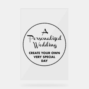Custom Wedding Welcome Sign 18" x 12" Acrylic
