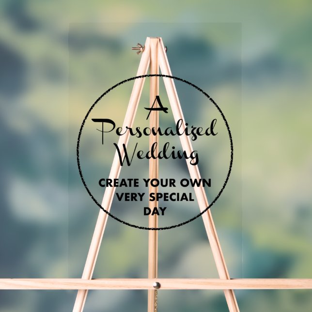 Custom Wedding Welcome Sign 18" x 12" Acrylic (Neutral)