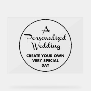Custom Wedding Welcome Sign 18" x 24" Acrylic