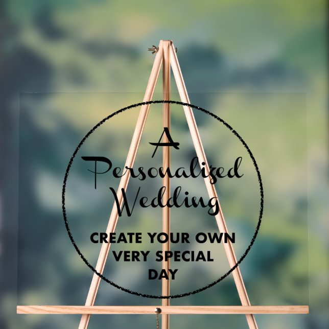 Custom Wedding Welcome Sign 18" x 24" Acrylic (Neutral)