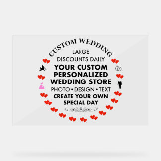 Custom Wedding Welcome Sign 20" x 30" Acrylic