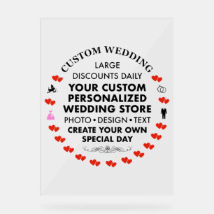 Custom Wedding Welcome Sign 24" x 18" Acrylic