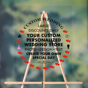 Custom Wedding Welcome Sign 24" x 18" Acrylic