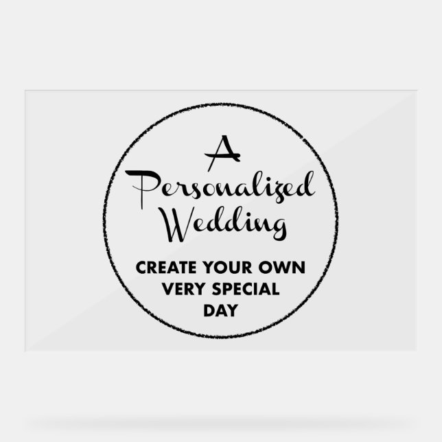Custom Wedding Welcome Sign 24" x 36" Acrylic (Front)