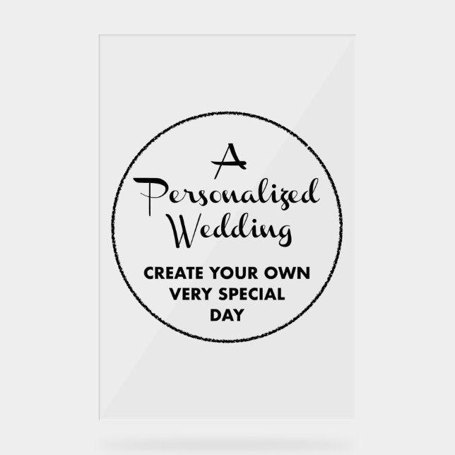 Custom Wedding Welcome Sign 30" x 20" Acrylic (Front)