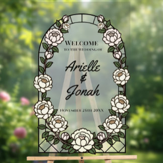 Custom Wedding Welcome Signs - Stained Glass Style