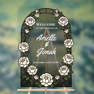 Custom Wedding Welcome Signs - Stained Glass Style