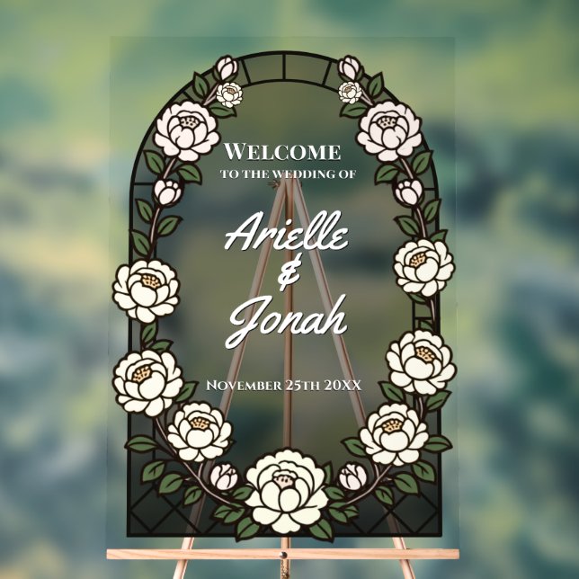 Custom Wedding Welcome Signs - Stained Glass Style (Neutral)