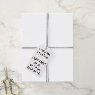 Custom Wedding WHITE Gift Tags, GRAY Twine Tags