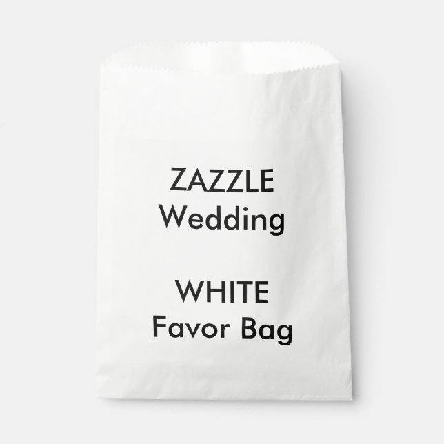 Custom Wedding WHITE Paper Favour Bag (Front)