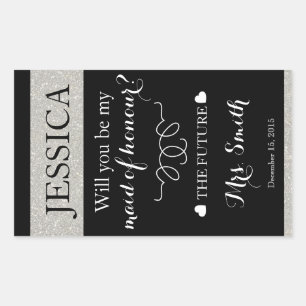 custom Wedding wine bottle label maid of honour