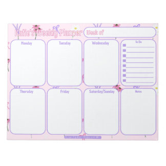 Custom Weekly Planner | Wildflowers & Bows Pattern Notepad