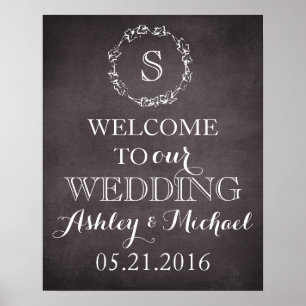 Custom Welcome bride groom name date wedding sign