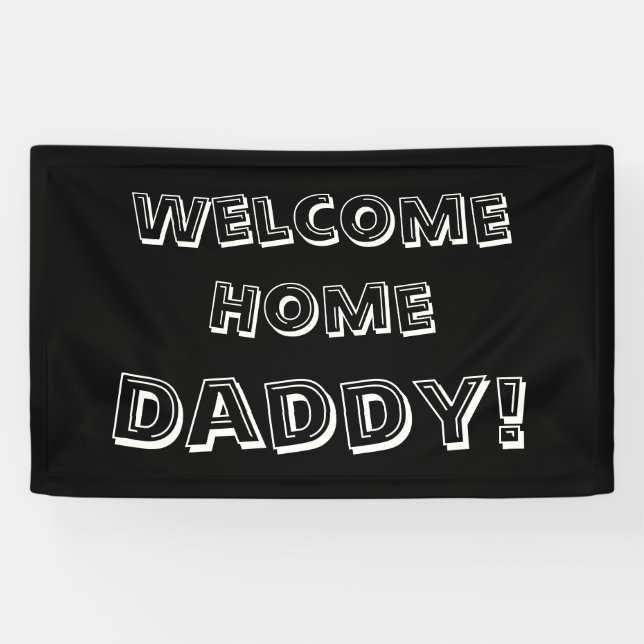 Custom Welcome Home Banner black Personalised (Horizontal)