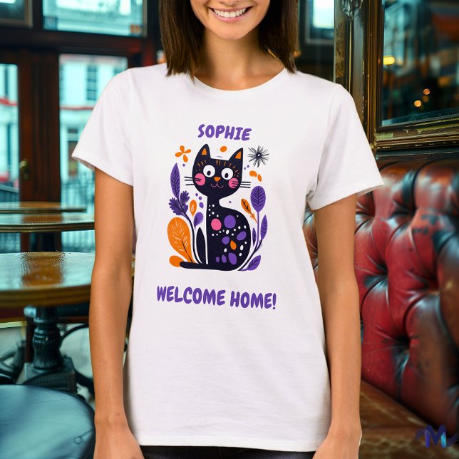 Custom Welcome Home Cat Graphic T-Shirt (Creator Uploaded)
