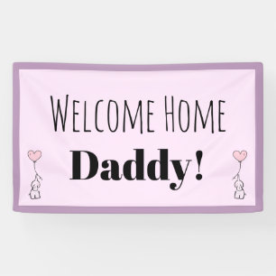 Custom Welcome Home Pink Cute Personalised Banner