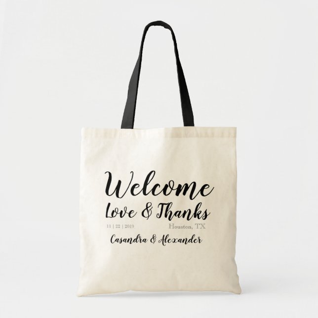 Custom Welcome Hotel Gift Favour Bag Wedding (Front)