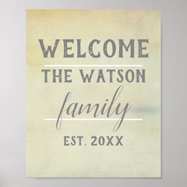 custom welcome poster to personalise (Front)
