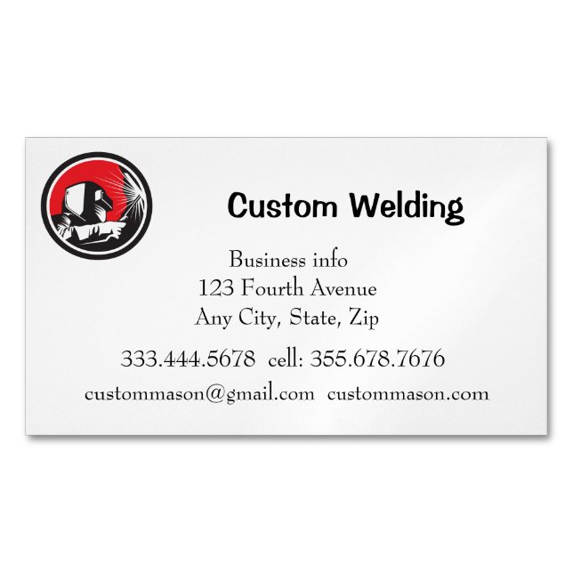 Custom Welding Manufacturing Repairs Business Card (Front)