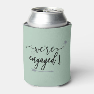 Custom We're Engaged Engagement Party Favours Can Cooler