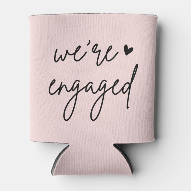 Custom We're Engaged Engagement Party Favours Can Cooler (Front)
