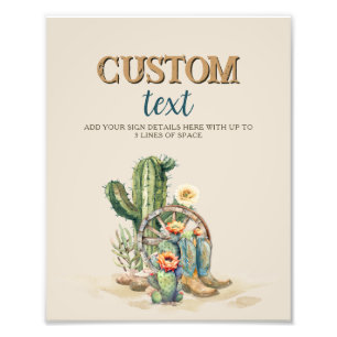 Custom Western Cowgirl Up Rodeo Party Sign