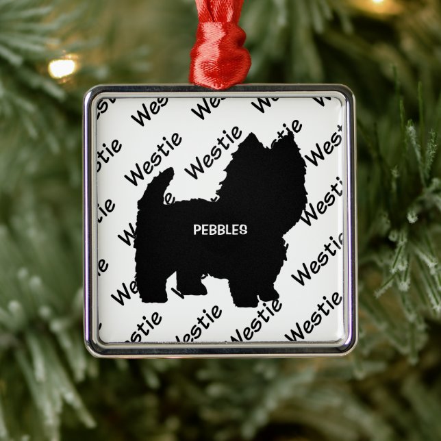 Custom Westie Dog Silhouette Metal Tree Decoration (Tree)