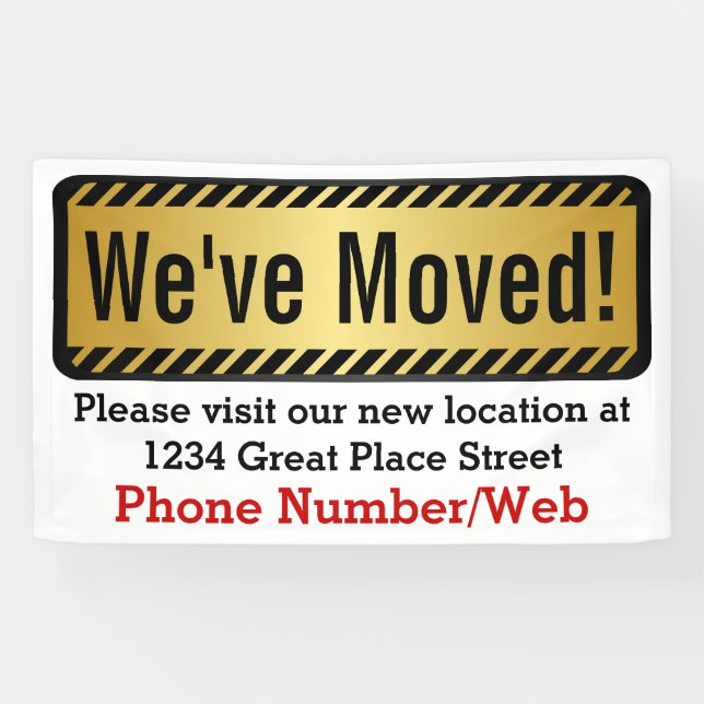Custom We've Moved Moving Business Sign (Horizontal)
