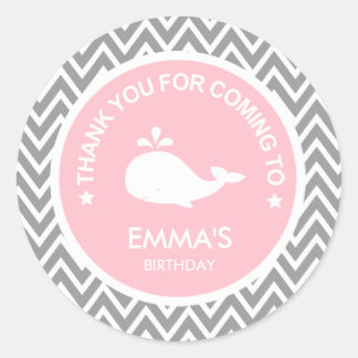 Custom Whale Chevron Birthday Sticker