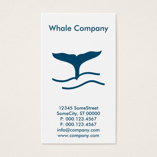 custom whale company business card