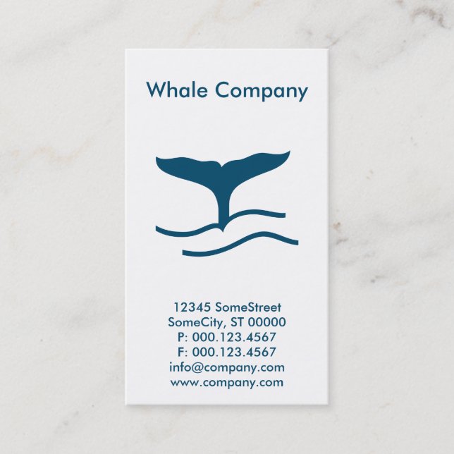 custom whale company business card (Front)