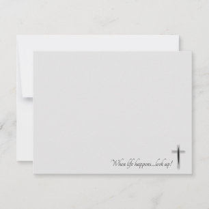 Custom When Life Happens Look Up Cross Card