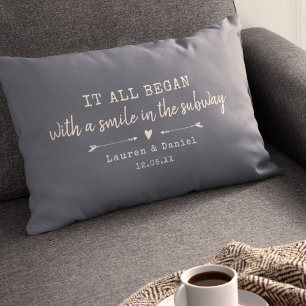 Custom Where It All Began Chic Valentine's Day Lumbar Cushion