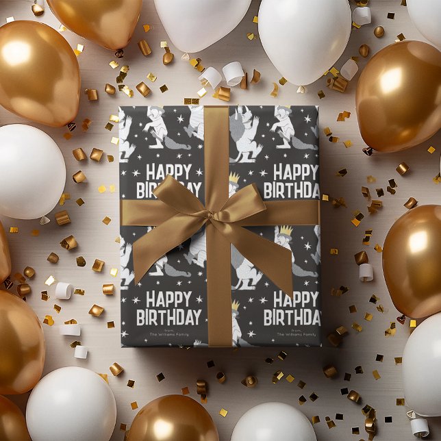 Custom Where the Wild Things Are Happy Birthday Wrapping Paper (Wrapped gift)