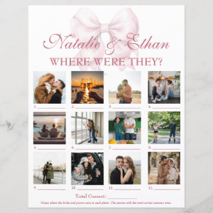 Custom Where Were They Picture Bridal Shower Game