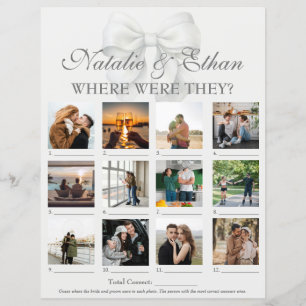 Custom Where Were They Picture Bridal Shower Game