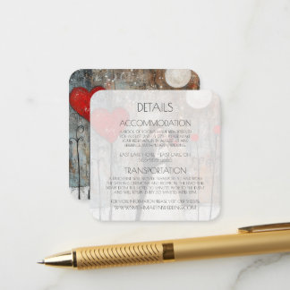 Custom Whimsical Bride & Groom Details Enclosure Card