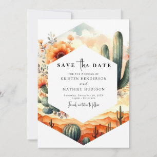 Custom Whimsical Cactus Wedding Save The Date